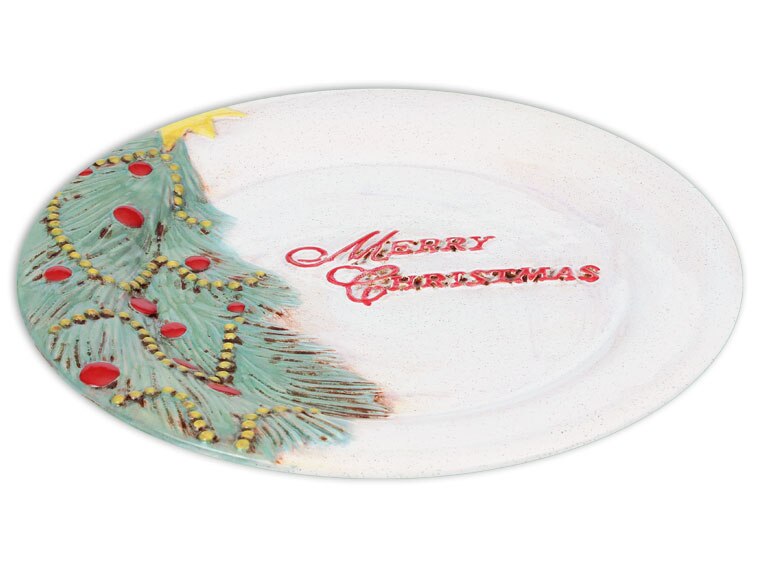 Bisque Christmas Tree Platter (Case of 4)
