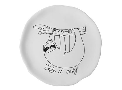 Bisque Happy Sloth Plate (Case of 6)