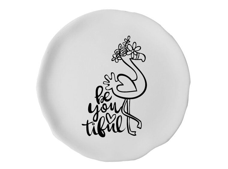 Bisque Be-You-Tiful Flamingo Plate (Case of 6)