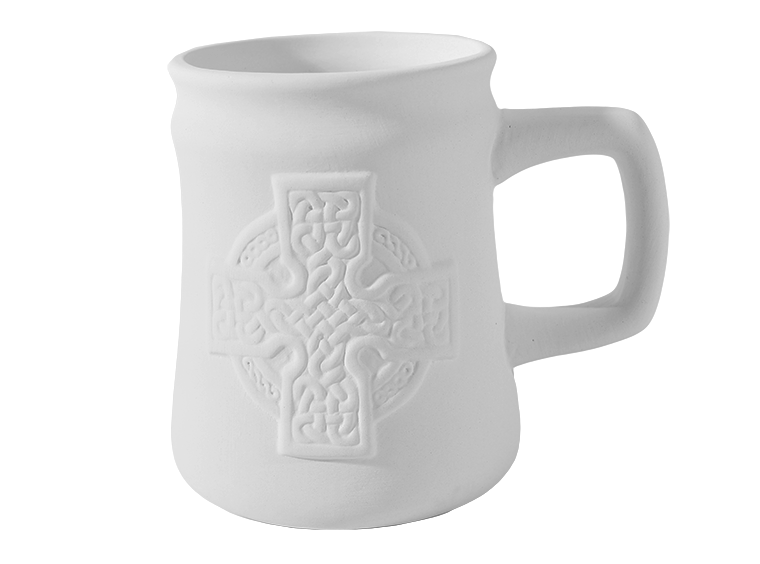Bisque Celtic Cross Mug (Case of 4)