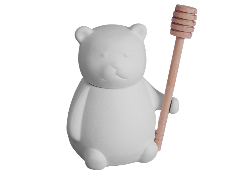 Bisque Teddy Bear Honey Pot (Case of 4)