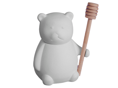 Bisque Teddy Bear Honey Pot (Case of 4)