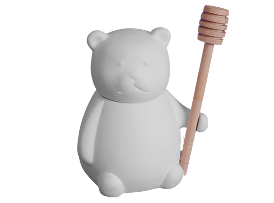 Bisque Teddy Bear Honey Pot (Case of 4)