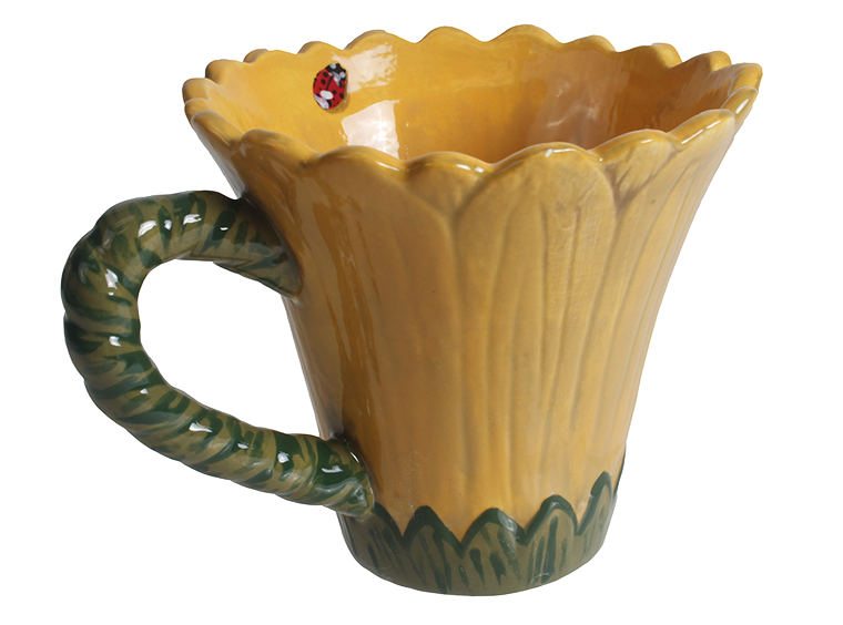 Bisque Blooming Sunflower Mug (Case of 4)