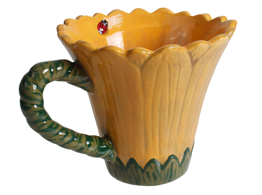 Bisque Blooming Sunflower Mug (Case of 4)