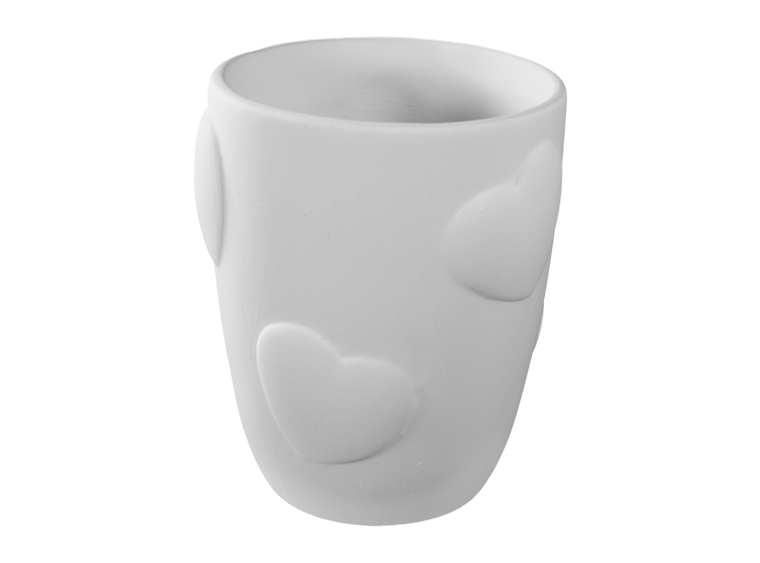 Bisque Heart Cup (Case of 12)