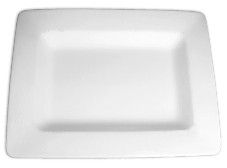 Bisque Rim Rect. Platter (Case of 4)