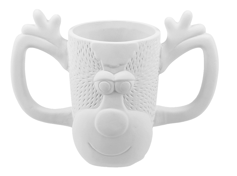 Bisque Reindeer Mug (Case of 4)