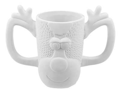 Bisque Reindeer Mug (Case of 4)