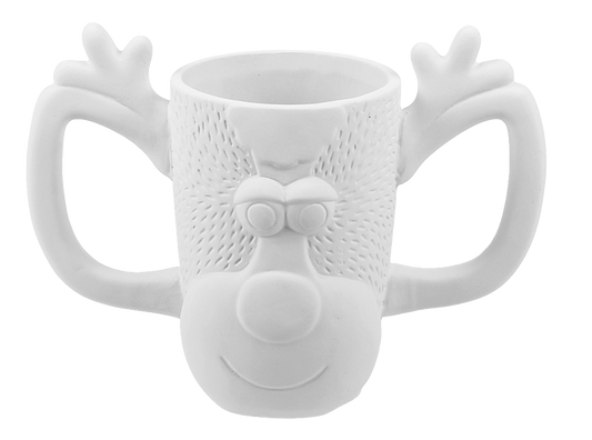Bisque Reindeer Mug (Case of 4)