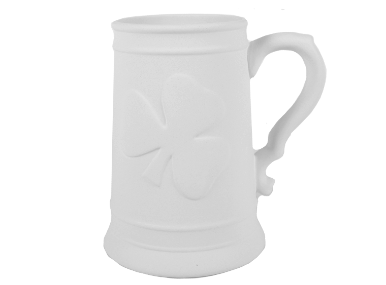 Bisque Shamrock Stein (Case of 6)