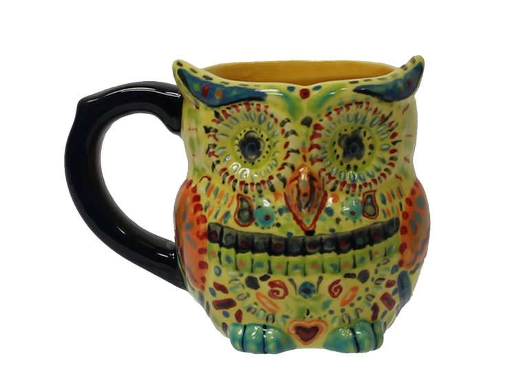Bisque Day Of The Dead Owl Mug (Case of 6)