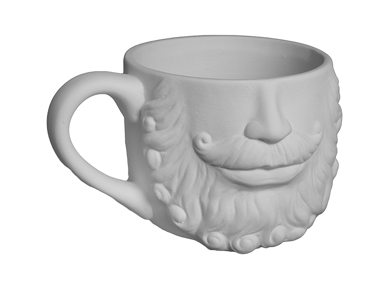 Bisque Hipster Bearded Mug (Case of 4)