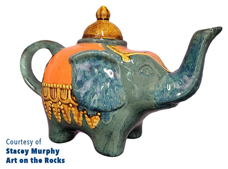 Bisque Elephant Tea Pot (Case of 2)
