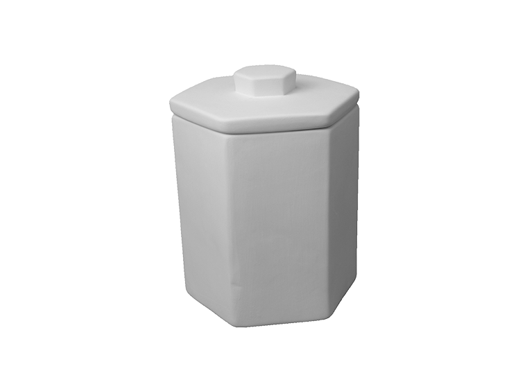 Bisque Hexagon Canister (Case of 2)