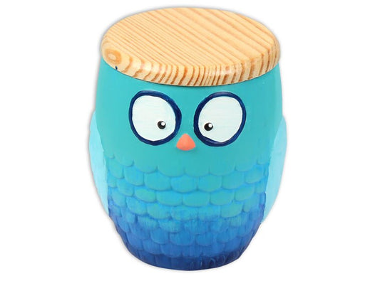 Bisque Modern Owl Canister (Case of 4)
