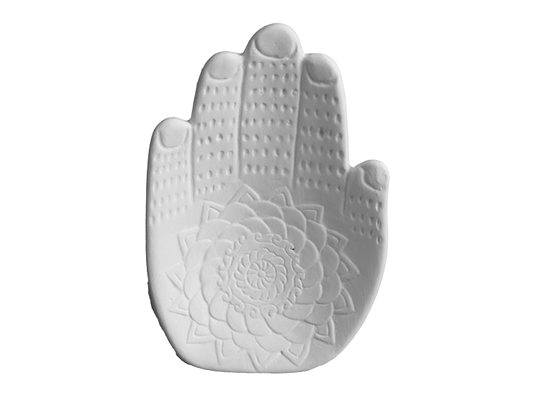 Bisque Mandala Palm Spoon Rest (Case of 12)