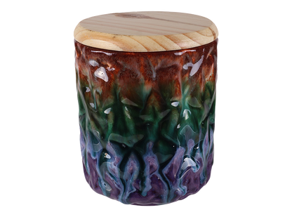 Bisque Geometric Canister (Case of 4)