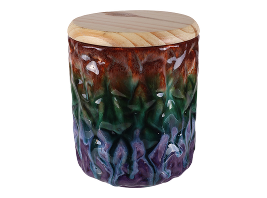 Bisque Geometric Canister (Case of 4)