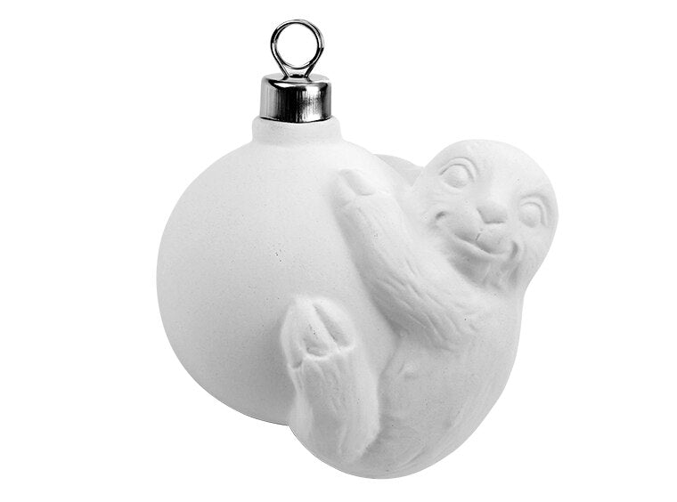Bisque Sloth Ball Ornament (Case of 12)