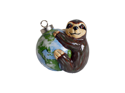 Bisque Sloth Ball Ornament (Case of 12)