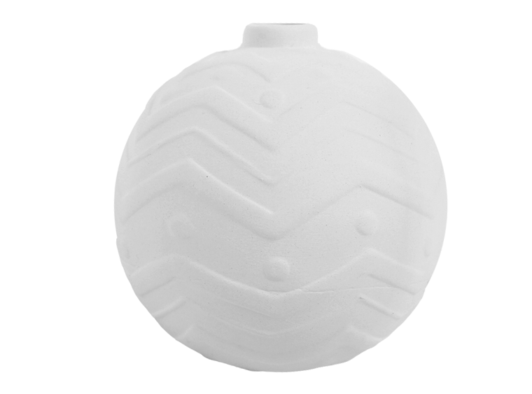 Bisque Chevron Ball Ornament (Case of 8)