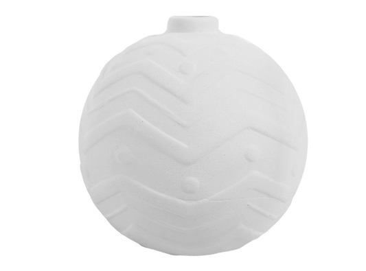 Bisque Chevron Ball Ornament (Case of 8)