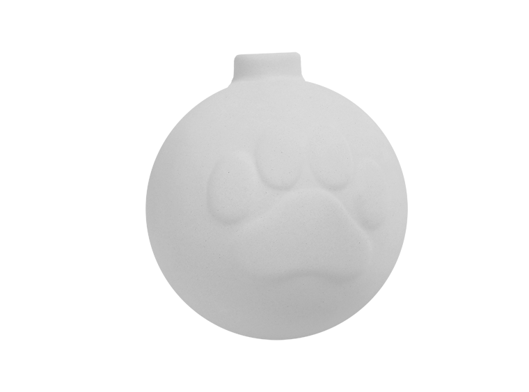 Bisque Paw Ball Ornament (Case of 12)