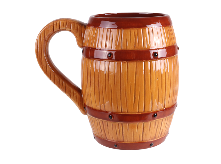 Bisque Wooden Barrel Mug (Case of 2)