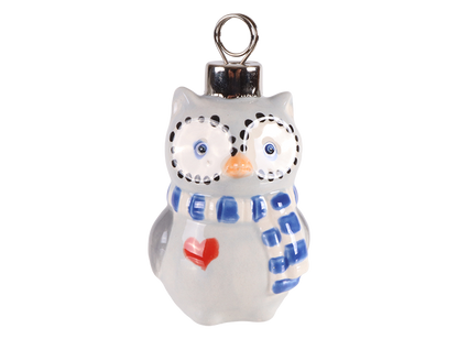Bisque Winter Owl Ornament (Case of 12)