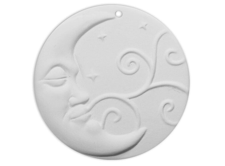 Bisque Celestial Moon Ornament (Case of 12)