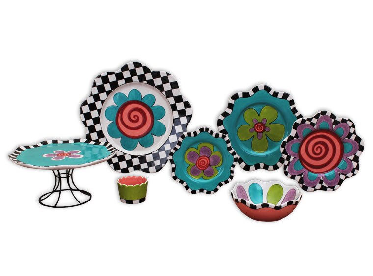 Bisque Curvy Cake Plate With Stand (Case of 4)