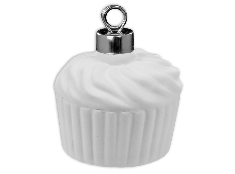 Bisque Cupcake Ornament (Case of 12)