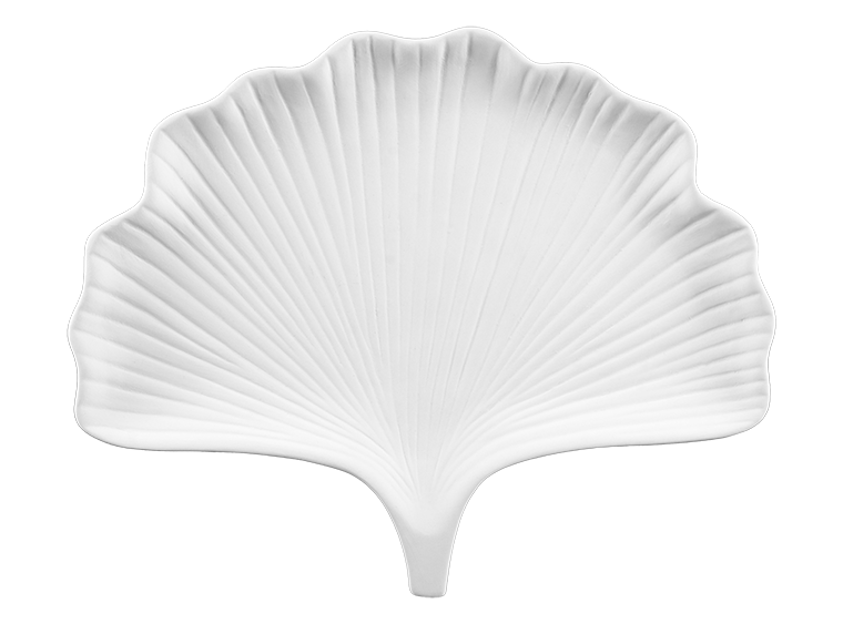 Bisque Ginkgo Leaf Server (Case of 4)