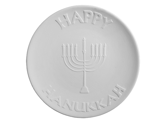 Bisque Happy Hanukkah Plate (Case of 6)