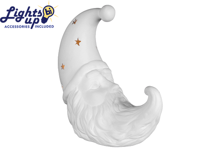 Bisque Lighted Crescent Santa (Case of 1)
