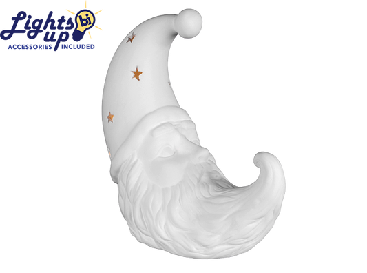 Bisque Lighted Crescent Santa (Case of 1)