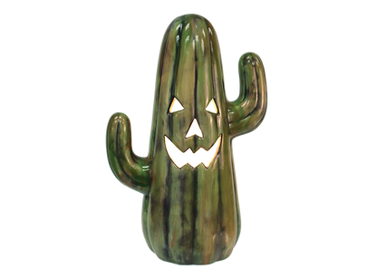 Bisque Lighted Cact-O-Lantern (Case of 1)