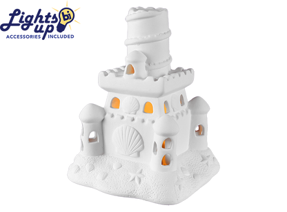 Bisque Lighted Sand Castle (Case of 1)