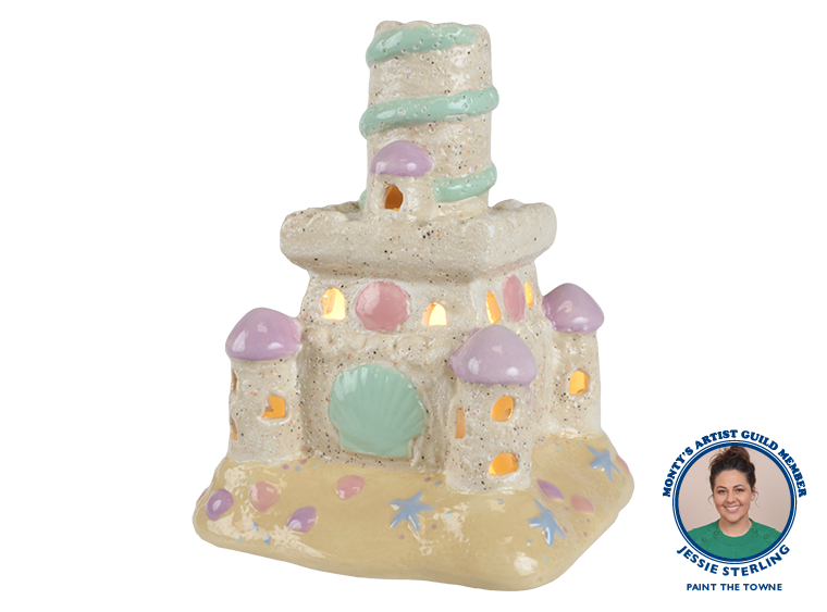 Bisque Lighted Sand Castle (Case of 1)