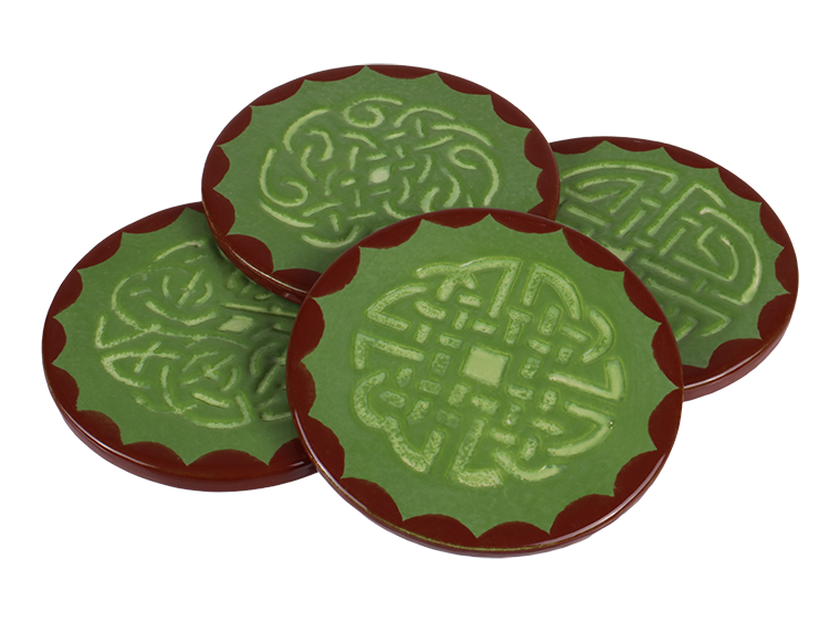 Bisque Celtic Knot Coaster Set (Case of 4)