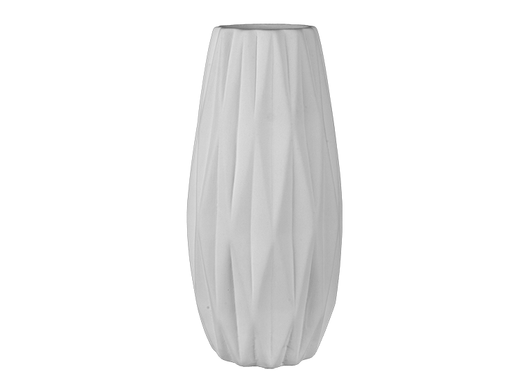 Bisque Deep Faceted Vase (Case of 4)