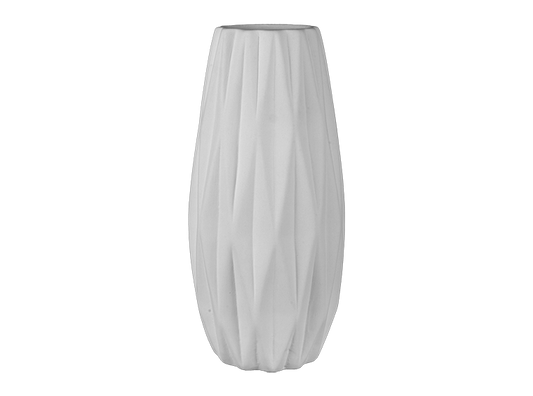 Bisque Deep Faceted Vase (Case of 4)