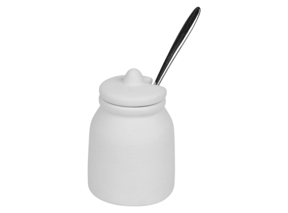 Bisque Condiment Jar With Spoon (Case of 8)
