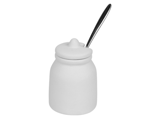 Bisque Condiment Jar With Spoon (Case of 8)