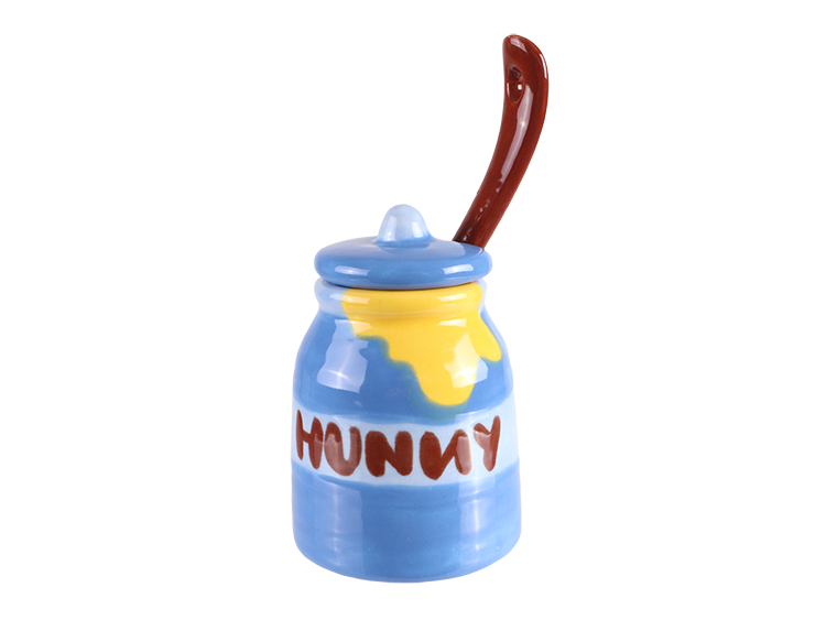 Bisque Condiment Jar With Spoon (Case of 8)