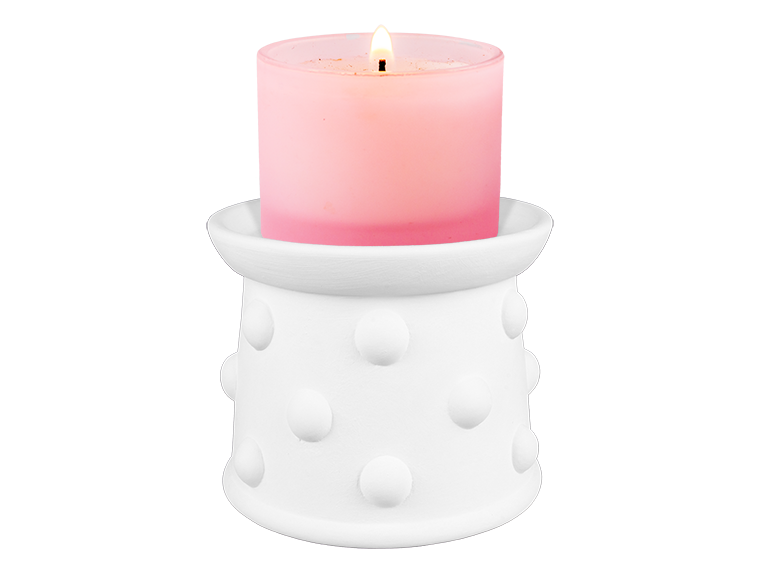 Bisque Bumpy Candle Pedestal (Case of 4)