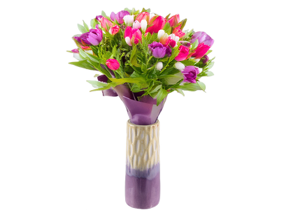 Bisque Chiselled Vase (Case of 6)