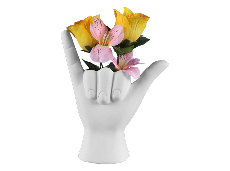 Bisque Hang Loose Vase (Case of 4)