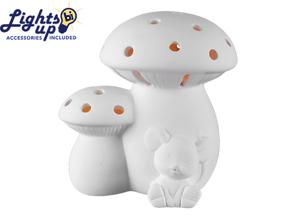 Bisque Lighted Mouse-N-Mushroom (Case of 2)